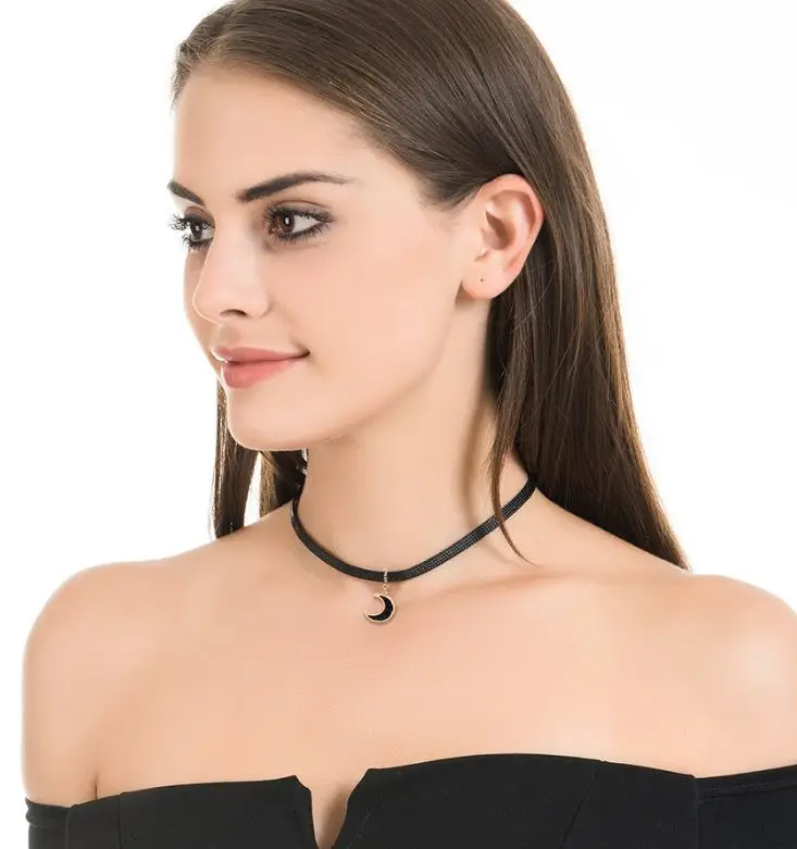 黑色时尚吊坠绳性感衣领chocker项链妇女 - buy collar chocker
