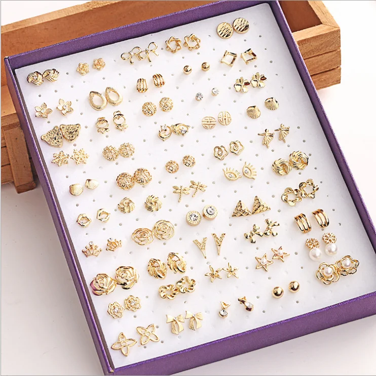 

XUNBEI 2021 new popular fashion jewelry simple stud earrings set for women