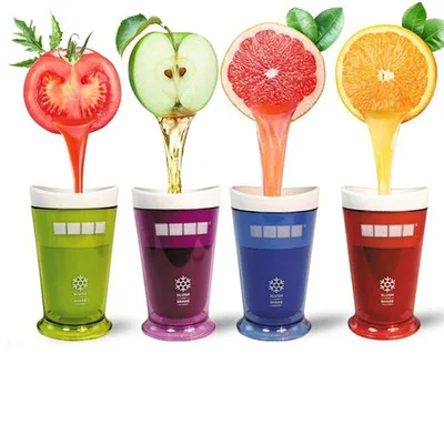 

B1713 250ML Smoothie Slush Shake Maker Cup Ice Cream Molds Freeze Popsicle Spoon Maker Fruit Juice Frozen Summer Water Bottle