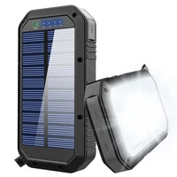 

Solar charger 20000mAh Power Bank charging treasure with 36 LEDs and 3 USB Output Ports Backup Battery for Camping Outdoor