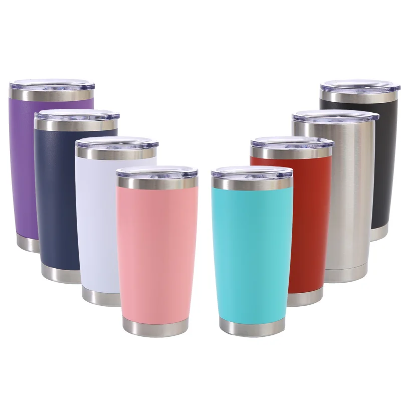 

20 oz double walled stainless steel tumbler vacuum insulated travel mugs tumbler with straw friendly lid for coffee car tumblers, Customized color