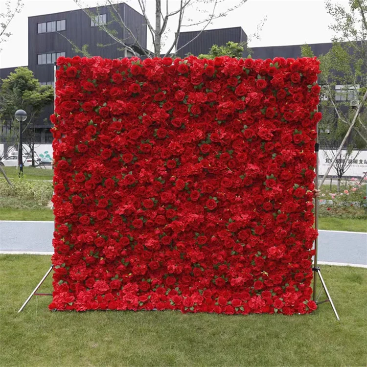 

QSLH-T083 wedding backdrop flower wall cloth back rolling up wall customized versatile flower wall and easy to keep