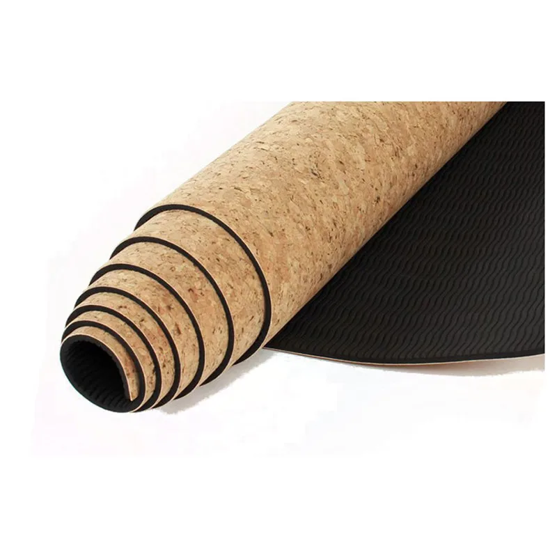 

High quality 3mm Eco- Friendly Customized logo Non-slip Unique Cork rubber yoga mats with paper box for cork yoga mat, Natural color