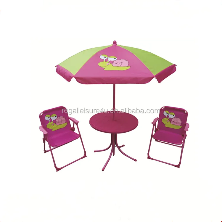 Outdoor Children Garden Picnic Table Bench With Umbrella Table Set