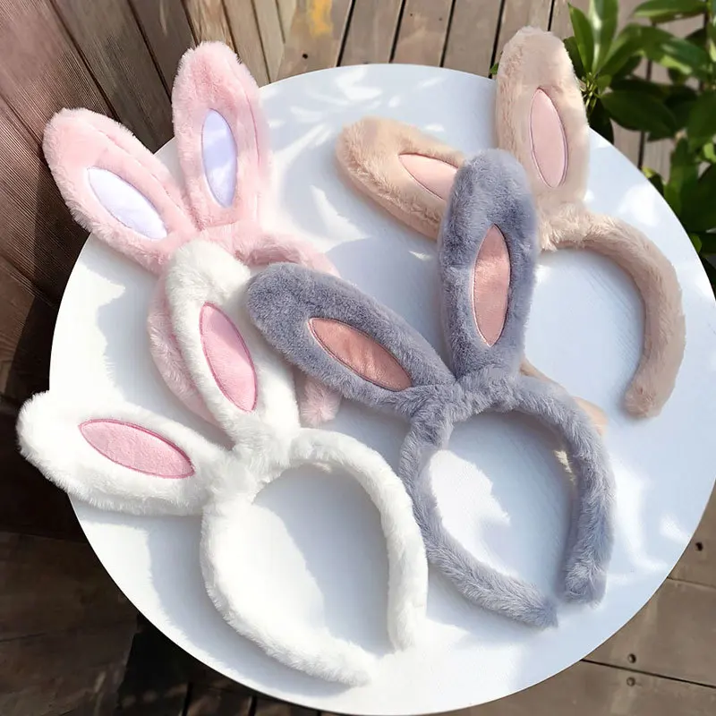

Cartoon Rabbit ears hair hoop plush bunny hairband performance head hoop cute hairpin party hair accessories for women