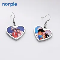 

DIY New Fashion Personalized Sublimation Blank Heart Metal Photo Earrings
