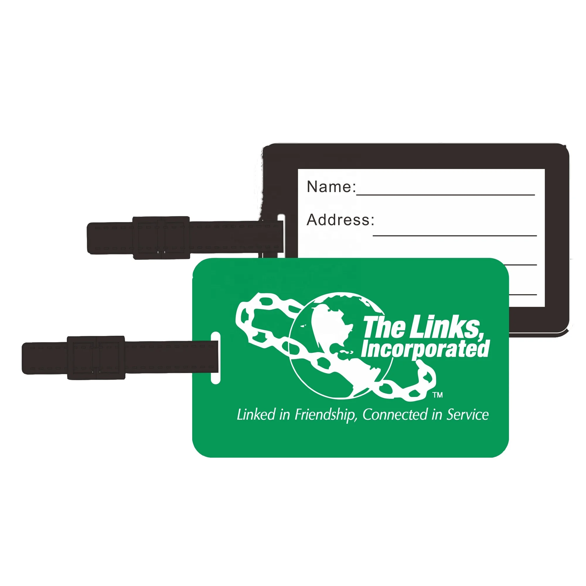 

2021 Popular the links incorporated luggage tag Customized logo pu luggage tag, Pantone color