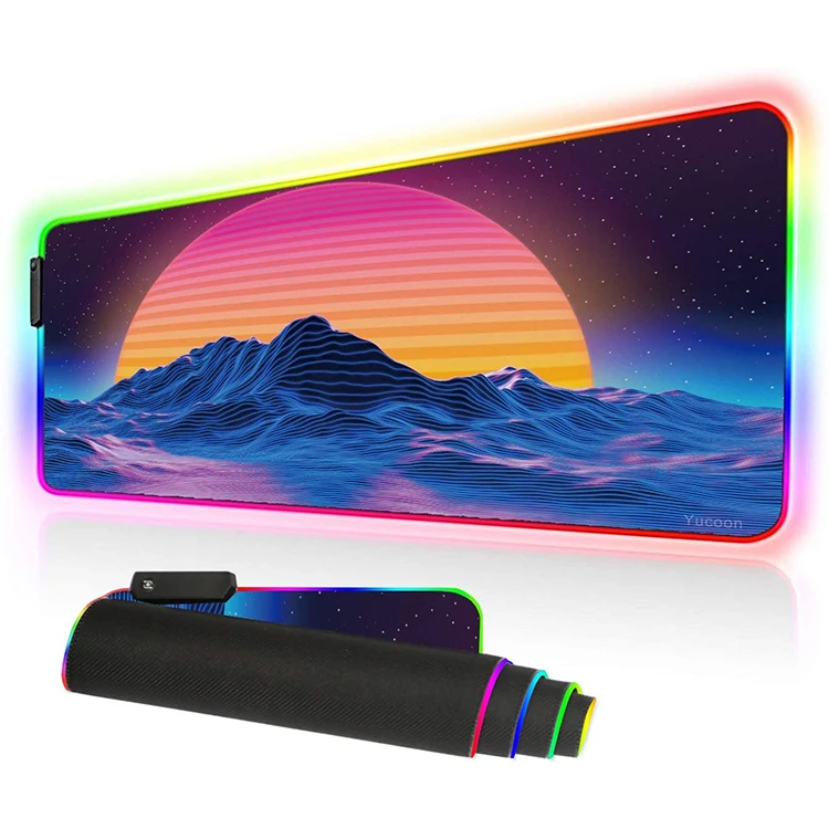 

Customize Oversized Fantech Cosmic Bit Rasure Illuminate Light Up Custom Extended Non-Slip Soft Large Led Gaming Rgb Mouse Pad
