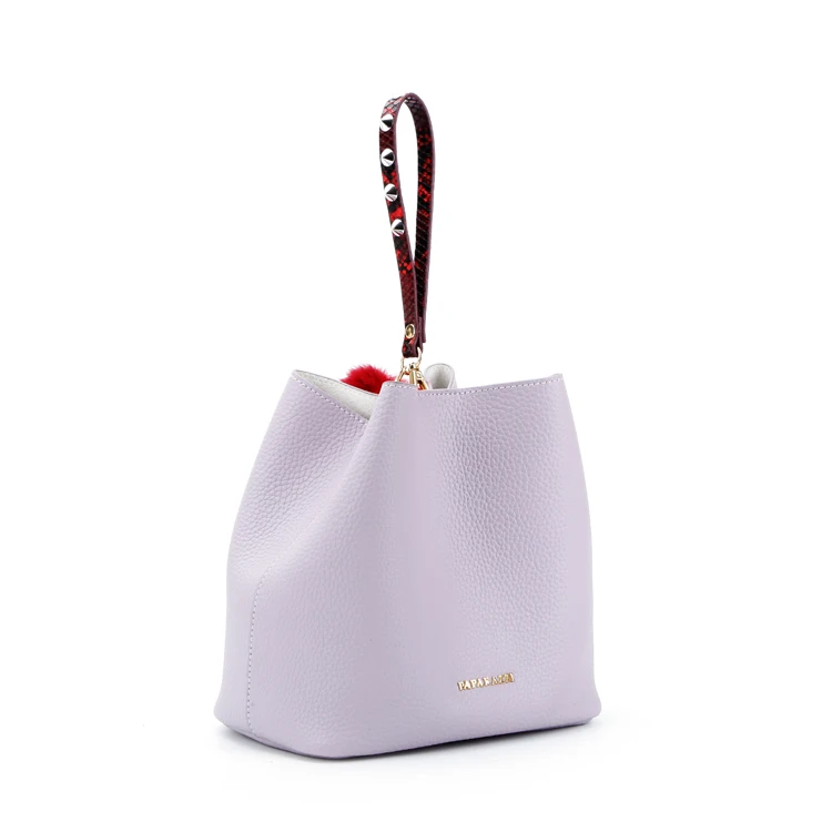 

#7897 Myanmar made Tariff Free latest fashion design pompom decorative PU leather ladies hand bags luxury handbags for women, Multi, various colors available
