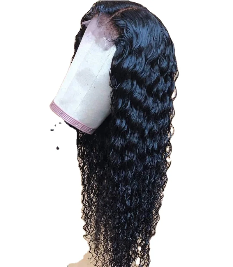 

European, American and African black lady wavy curly wig small volume synthetic long hair wig headgear