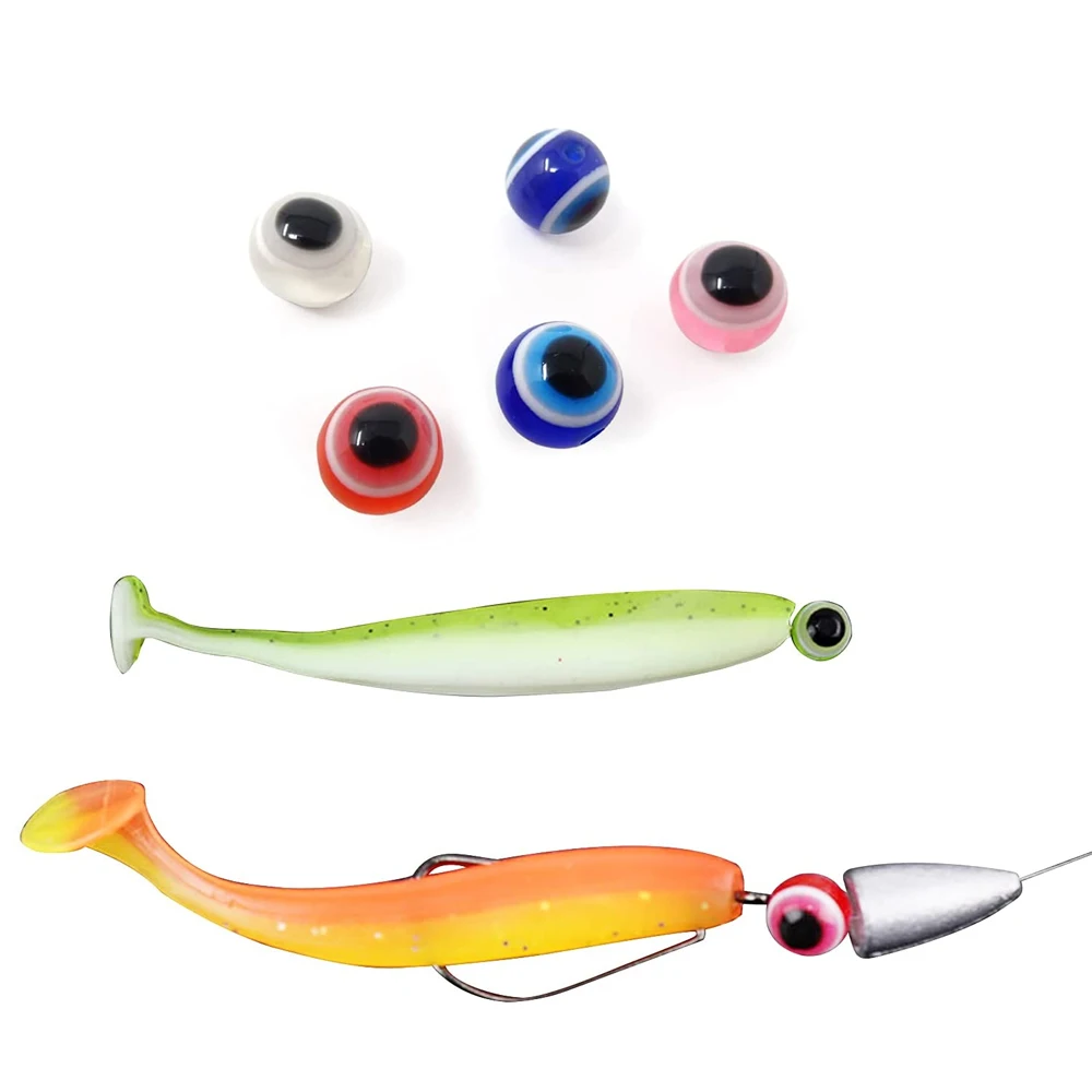 

Leading 100 Pcs Bag  Lure Round Fish Eyes Block Bead Lead Bionic Acrylic Fishing Accessories Tool Plastic Glass, Mixed color