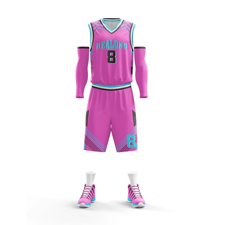 Custom Design Team Basketball Uniform Pink Women Basketball Jersey ...