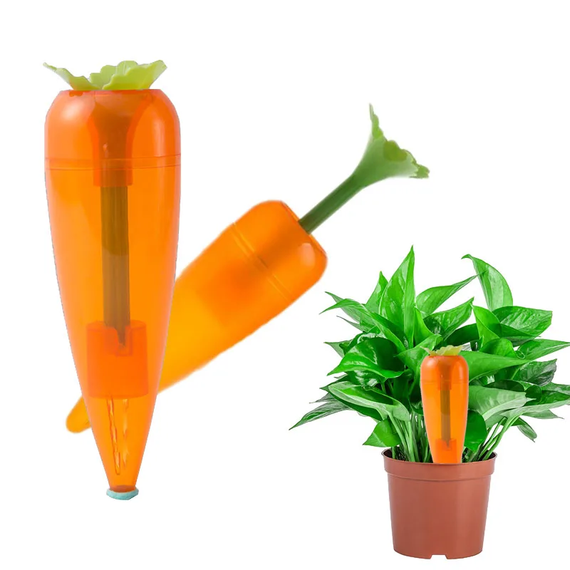 

indoor outdoor irrigation devices automatic watering drippers carrot shape plant self watering spikes, Orange