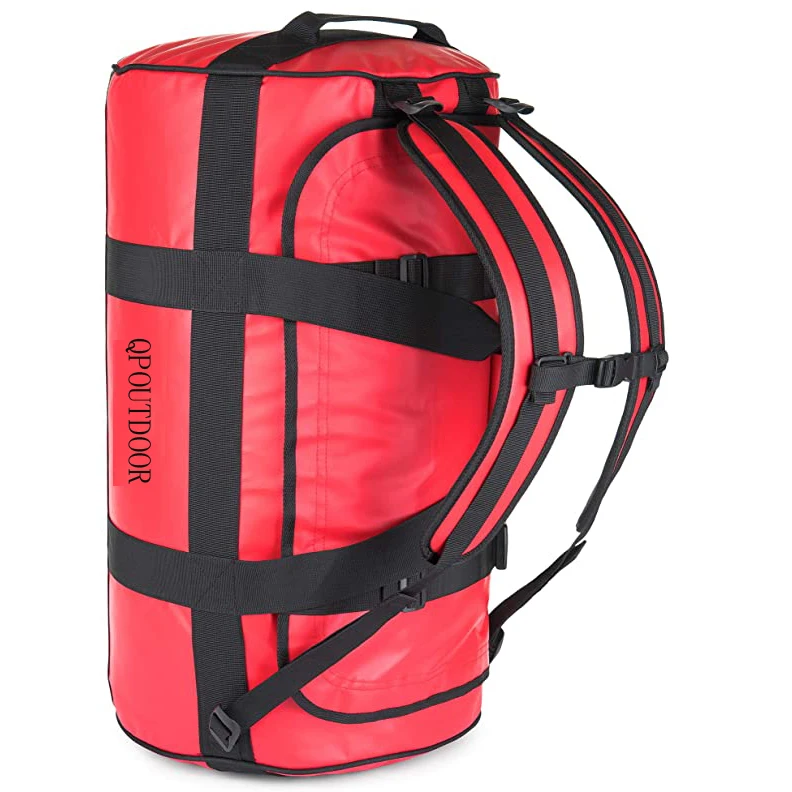 

PVC tarpaulin water resistant women crossbody duffle bags gym custom red overnight bag, Can be customized