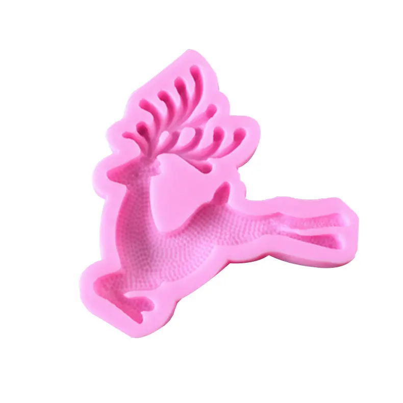 

Custom mold making silicone animal elk mold tray cake decoration, Pink