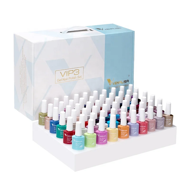 

VENALISA Nail Gel Set Newest Summer Glitter Color VIP3 Gel Polish Set Nail Art Salon 60pcs/kit Manicure Soak Off UV Gel, 60 colors #901-#960