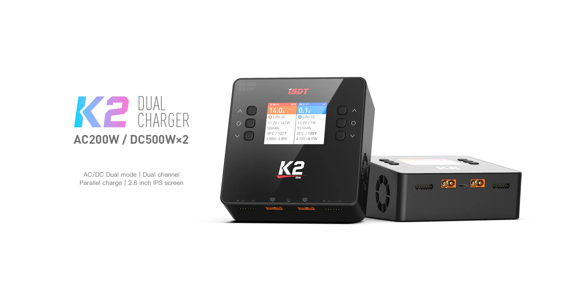 ISDT K2 AC/DC Dual Channel Smart Charger