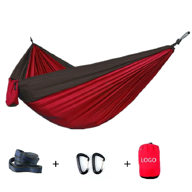 

Outdoor high-quality parachute Backpacking Survival single double hammocks outdoor camping hammock, Customized color