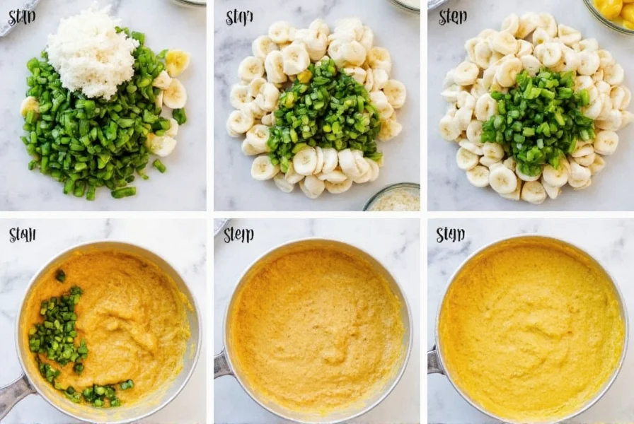 Step-by-step preparation of homemade banana pepper dip showing fresh ingredients in a kitchen setting