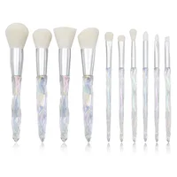 

Miyaup 2019 Hot Selling Transparent Diamond Crystal Handle Makeup Brush Set 10pcs Pieces Crystal Cosmetics Makeup Brushes