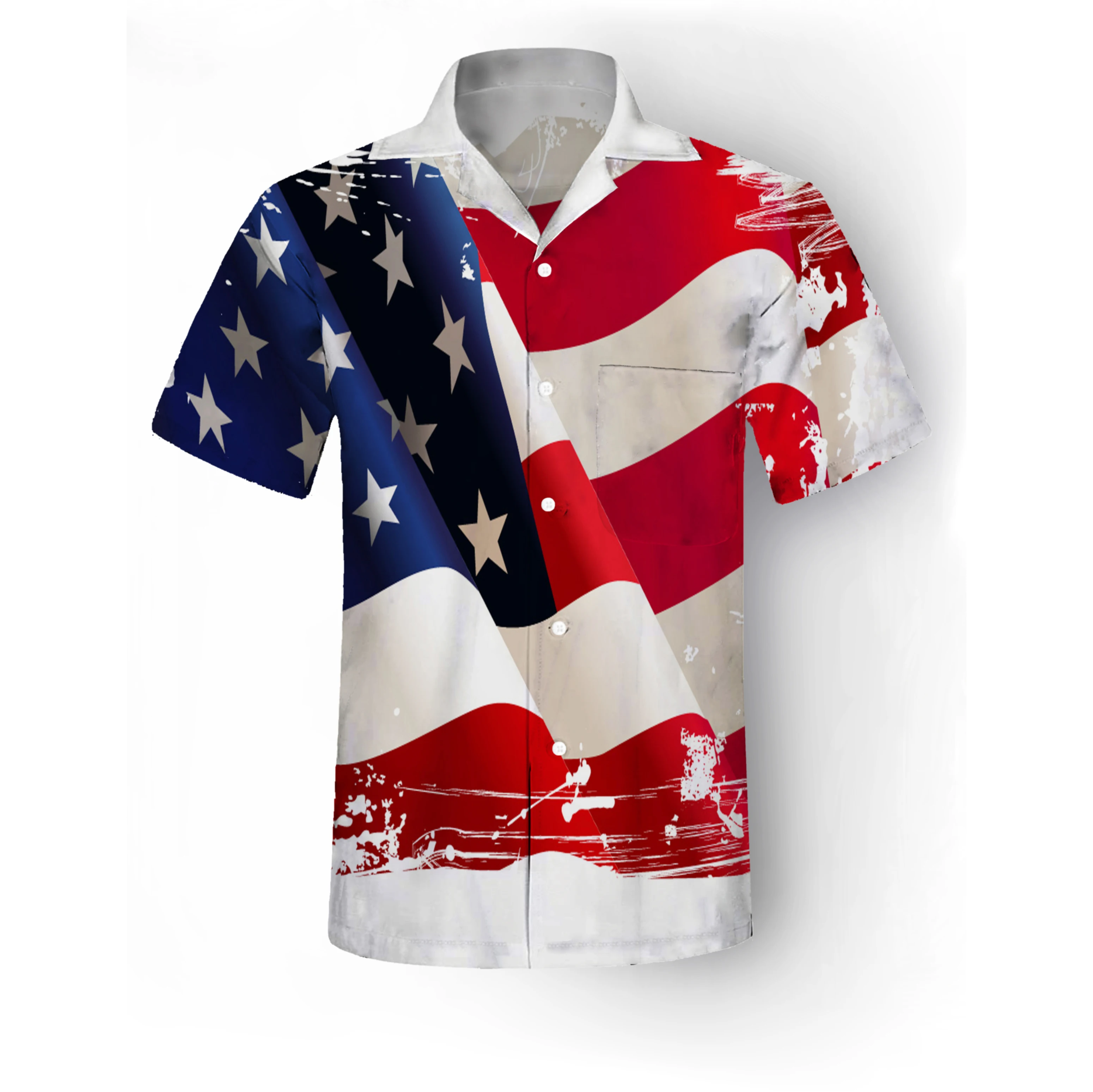 

Casual Clothing Men Fashion Summer Satin Button Up Custom Print Shirts national flag hawaiian shirt 2021, Custom color