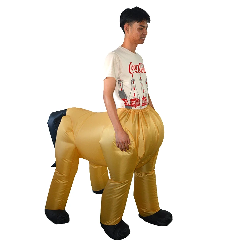 

Unique Design 2022 Moving Cartoon Animal Horse Inflatable Mascot Costume Half Body Walking Horse Costume For Adult, Brown