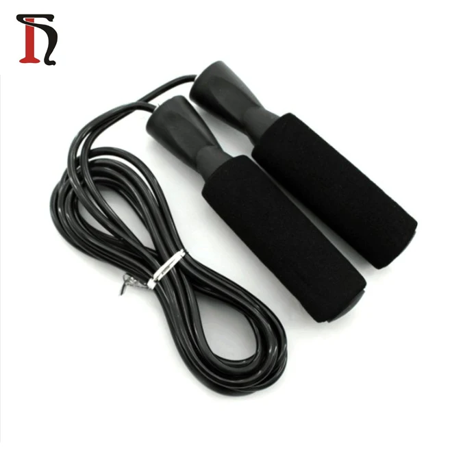 

custom jump rope wholesale cheap EVA plastic handle PVC rope packed in one opp bag indoor fitness workout jump rope, Mixed color