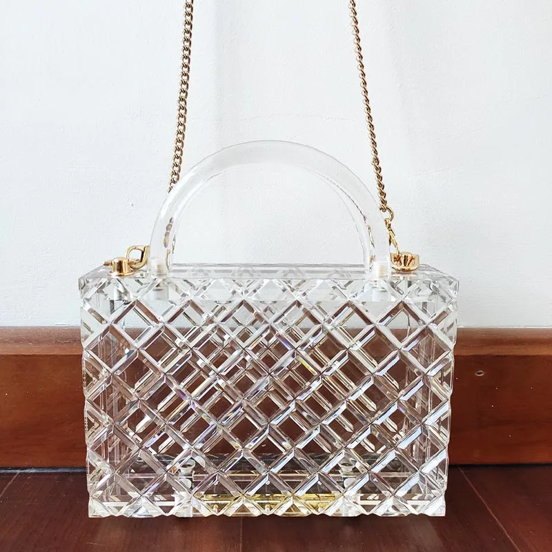 

Women Dinner Multi-color Hard Acrylic One-Shoulder Clutch Evening Bag for Party