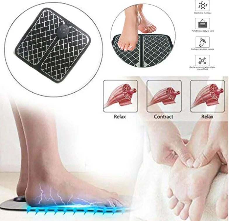 
2019 Reflexology Foot Massage Mat ems Stimulates Blood Circulation Feet Massager 