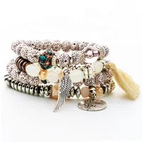 

2019 Crystal Beaded Charm Jewelry Bracelet Handmade Men Women Fashion Multi Layer Beads Bracelet