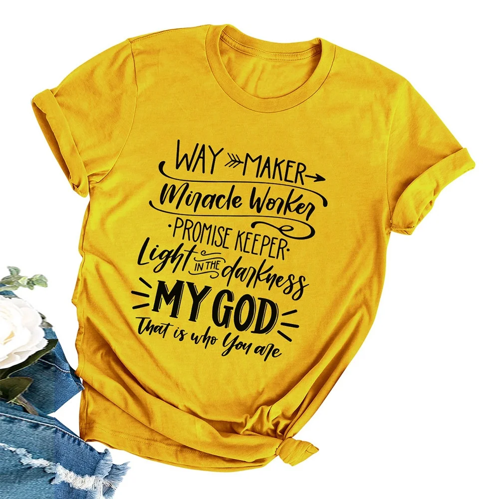 

My God letter print short sleeve T-shirt