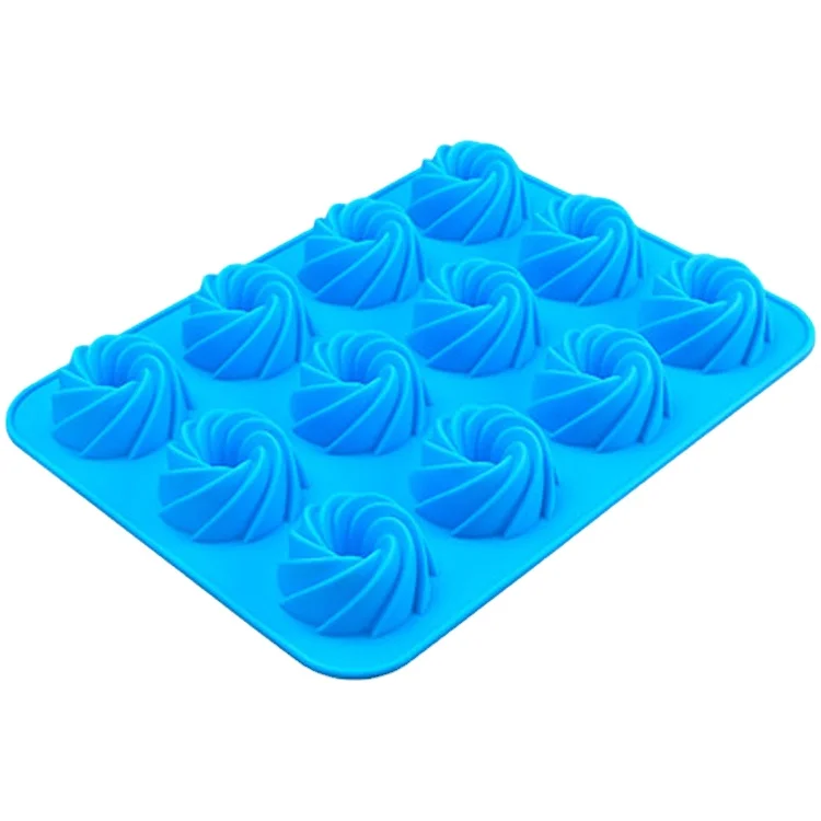 

New creative 8-screw Silicone Cake Mold & environmentally friendly and convenient silicone cake mold and baking tools, Blue