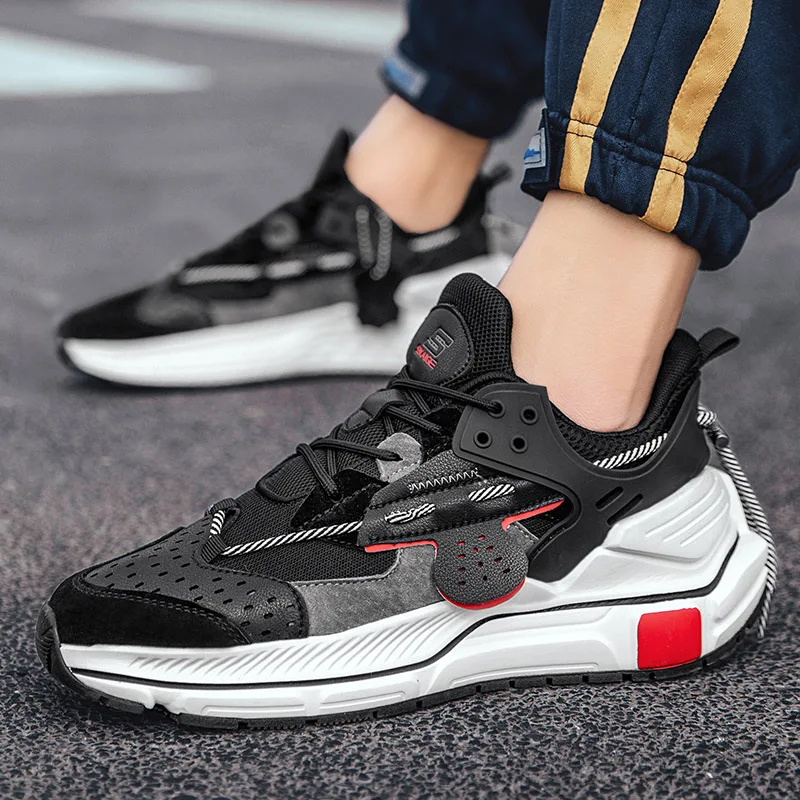 

Hot Selling Sports Breathable Sneakers Casual Footwear Leather Comfortable Mens Running Shoes, Picture