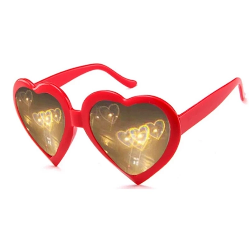 

Heart-shaped Lights Become Love Special Effects Glasses Love Glasses At Night Net Red Glasses Fashion Sunglasses Women Gift, Colors