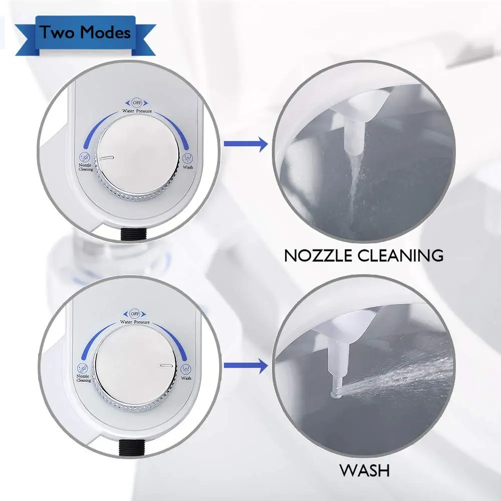 
Home Bidet, Self-Cleaning and Retractable Nozzle, Fresh Water Spray Non-Electric Mechanical Bidet Toilet Seat Attachment 