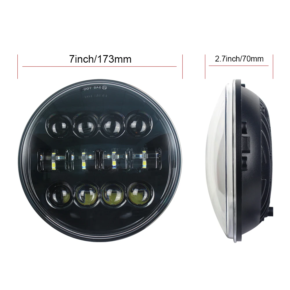 7 inch Projector H4 LED Headlight High Low Beam Headlamp for Motorcycle