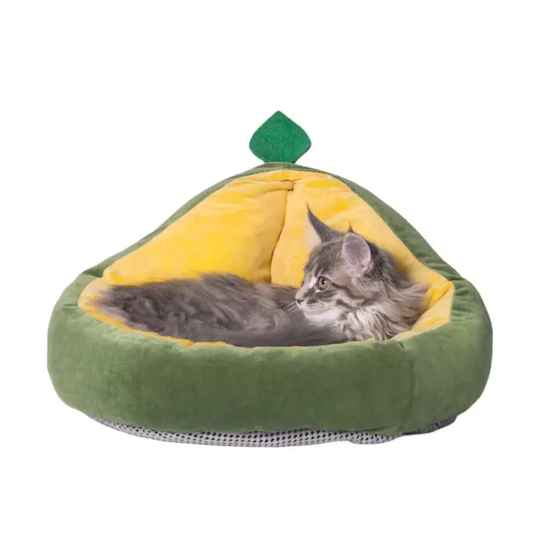 

Amazon hot selling Luxury pidan Avocado Washable Removable Nonslip Polyester Pet Bed, Camel & pink & red & green