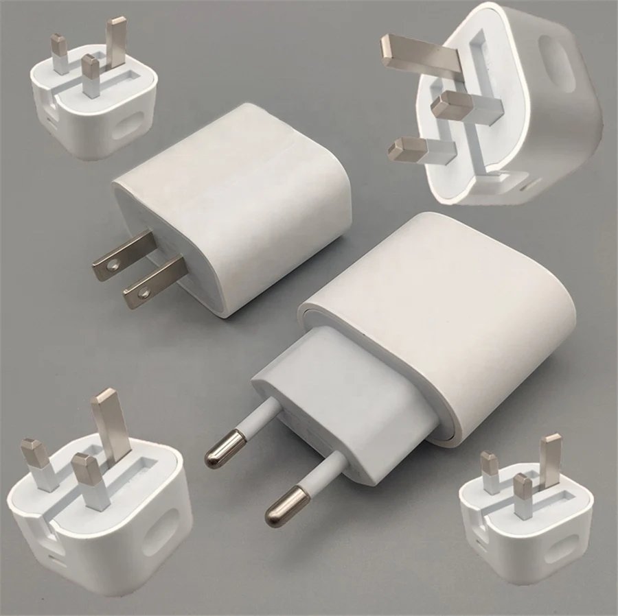 

2021 20W USB-C power adapter PD Fast Charger 5W 10W 15W 20W USB-C power adapter UK plug US plug Eu plug, White