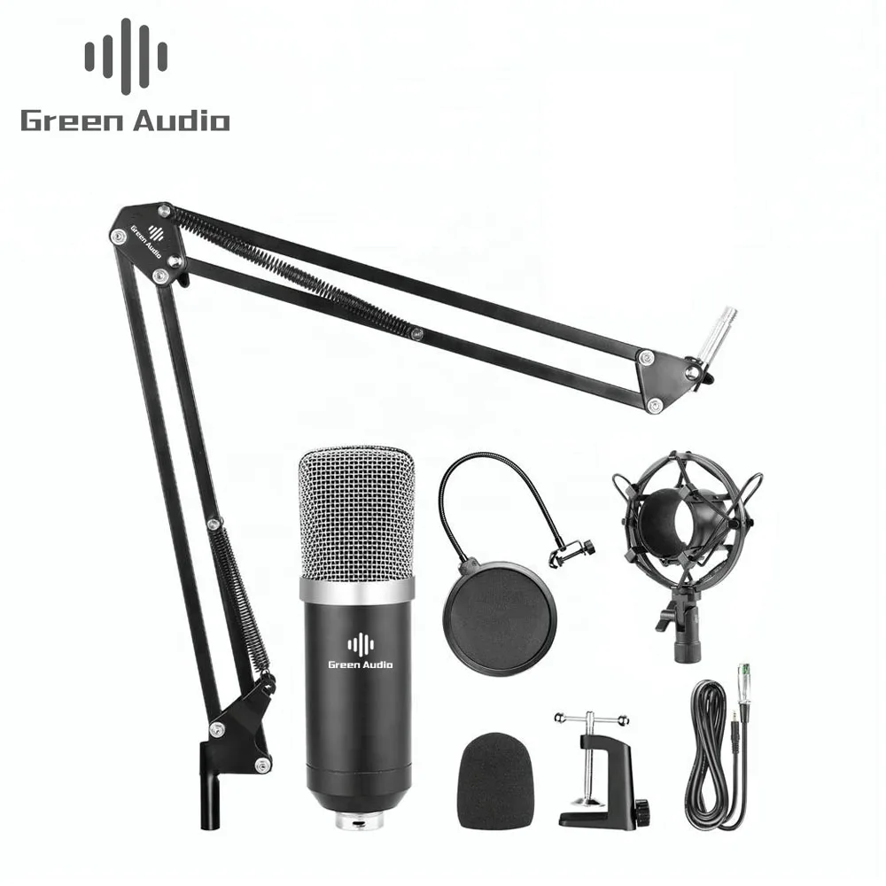 

BM800 Studio Condenser Microphone Mic Kit with Adjustable Mic Suspension Scissor Arm Shock Mount, Black color