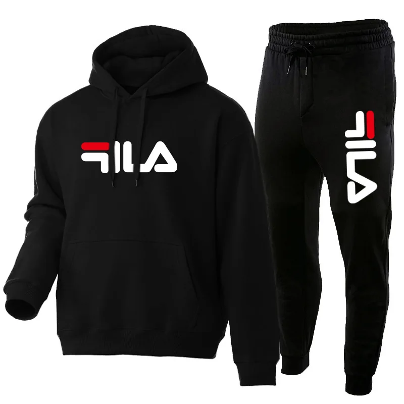

Customized Brand Men's Hooded Pullover Sweater Fashion Large Size Hooded 2 Piece Set Jogger custom suit S-5XL