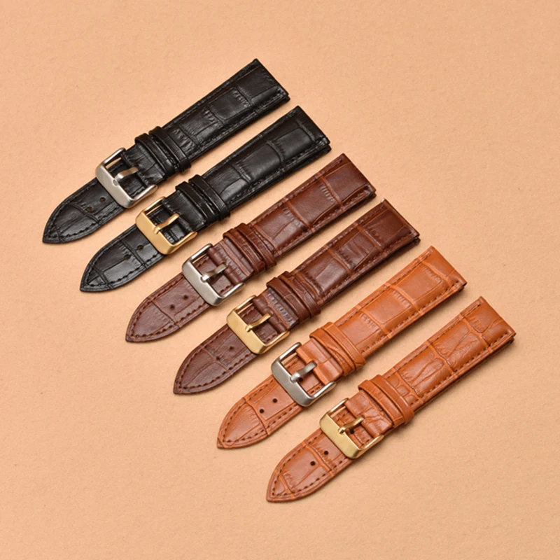 

Genuine Leather Watch Straps 12 14 16 18 19 20 21 22 24mm Watchband Bracelet Men Leather Belts 20mm Smart Watch Bands Strap