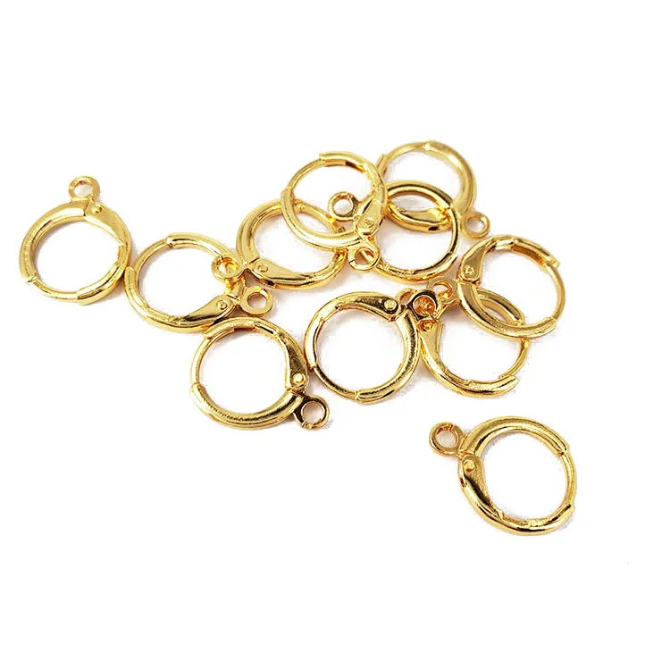 EK1009 Earring Findings 18K Gold Plated Leverback Earring Hooks Gold Plated Round Earwires Ear Wires