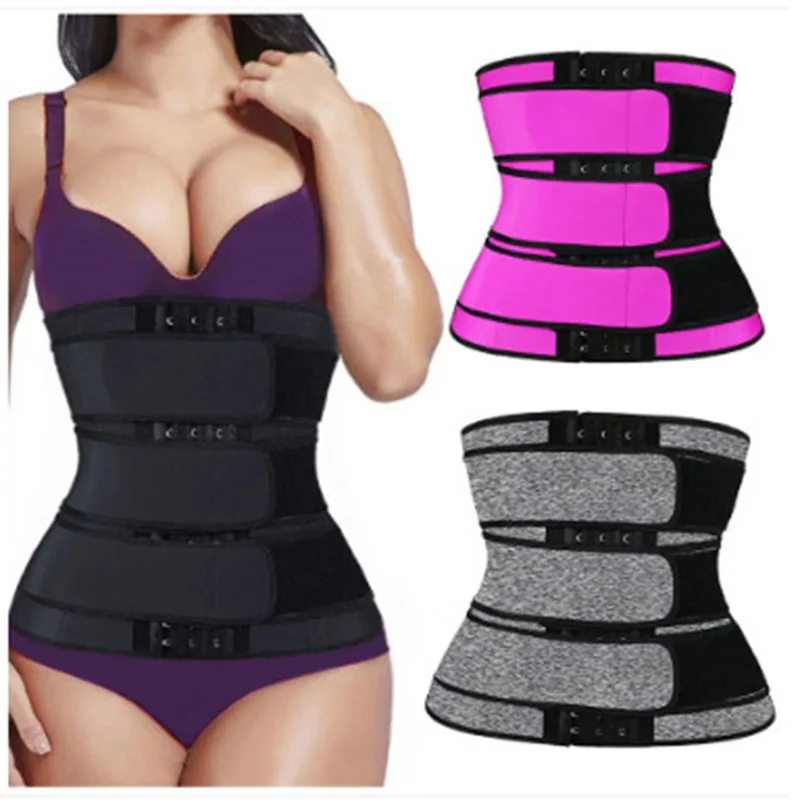 

Nanbin Snow Gray Double Belts Waist Trainer Shaper Shapewear High Waist Tummy Shaper