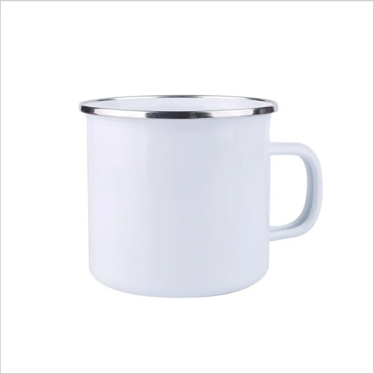 

Mikenda Reusable Metal Wholesale Camping Rim Enamel Travel Coffee Enamel Mug With Handle