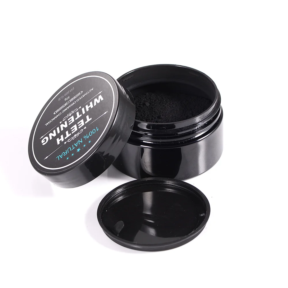 

mint flavor activated charcoal natural teeth whitening powder 30g, Black
