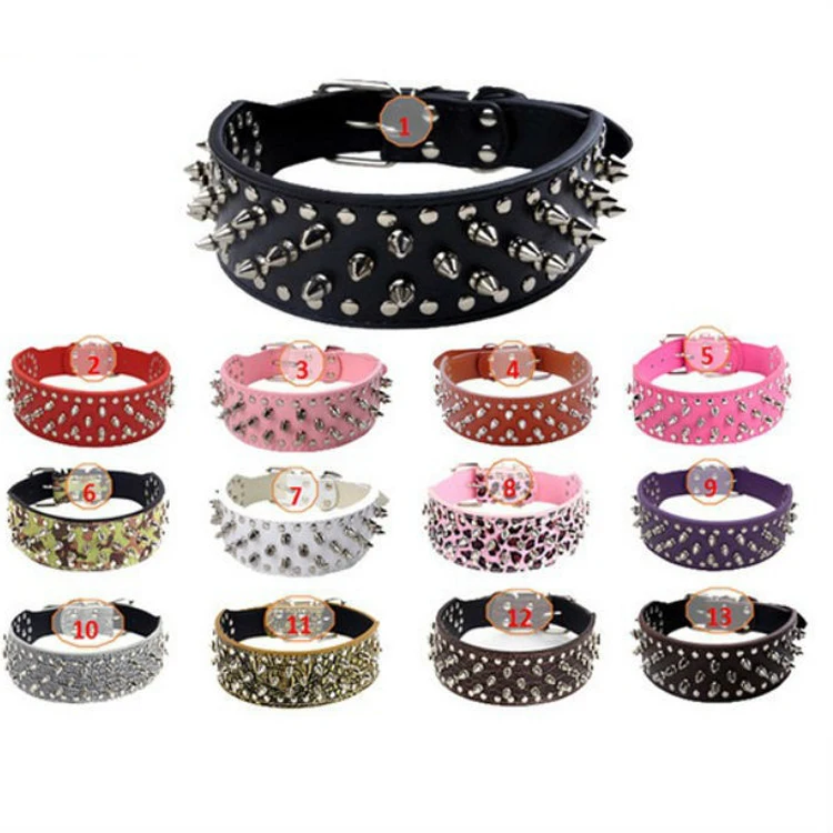 

wholesale manufacturer leather spike custom pet dog collar, As picture or as your requirement