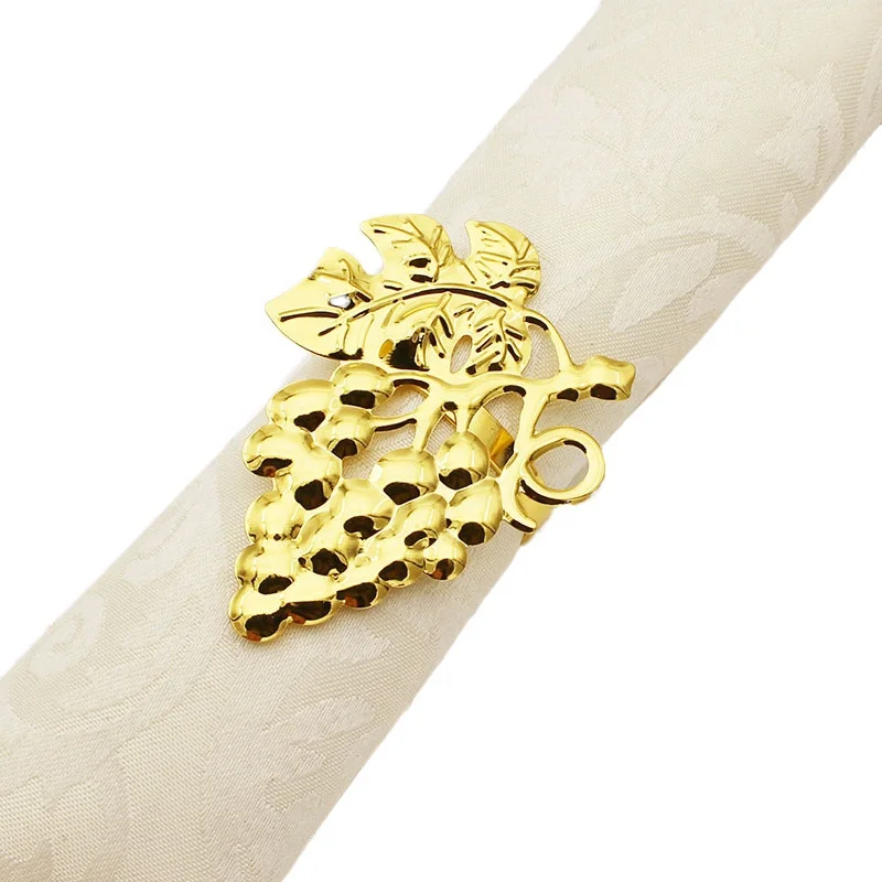 

Sturdy Gold Grape Napkin Holder Ring for Daily Meal Wedding Parties, Various colors available