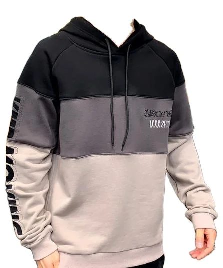 

new fashion stitching letters printing and dyeing all-match hip-hop casual sweater for men, Pic