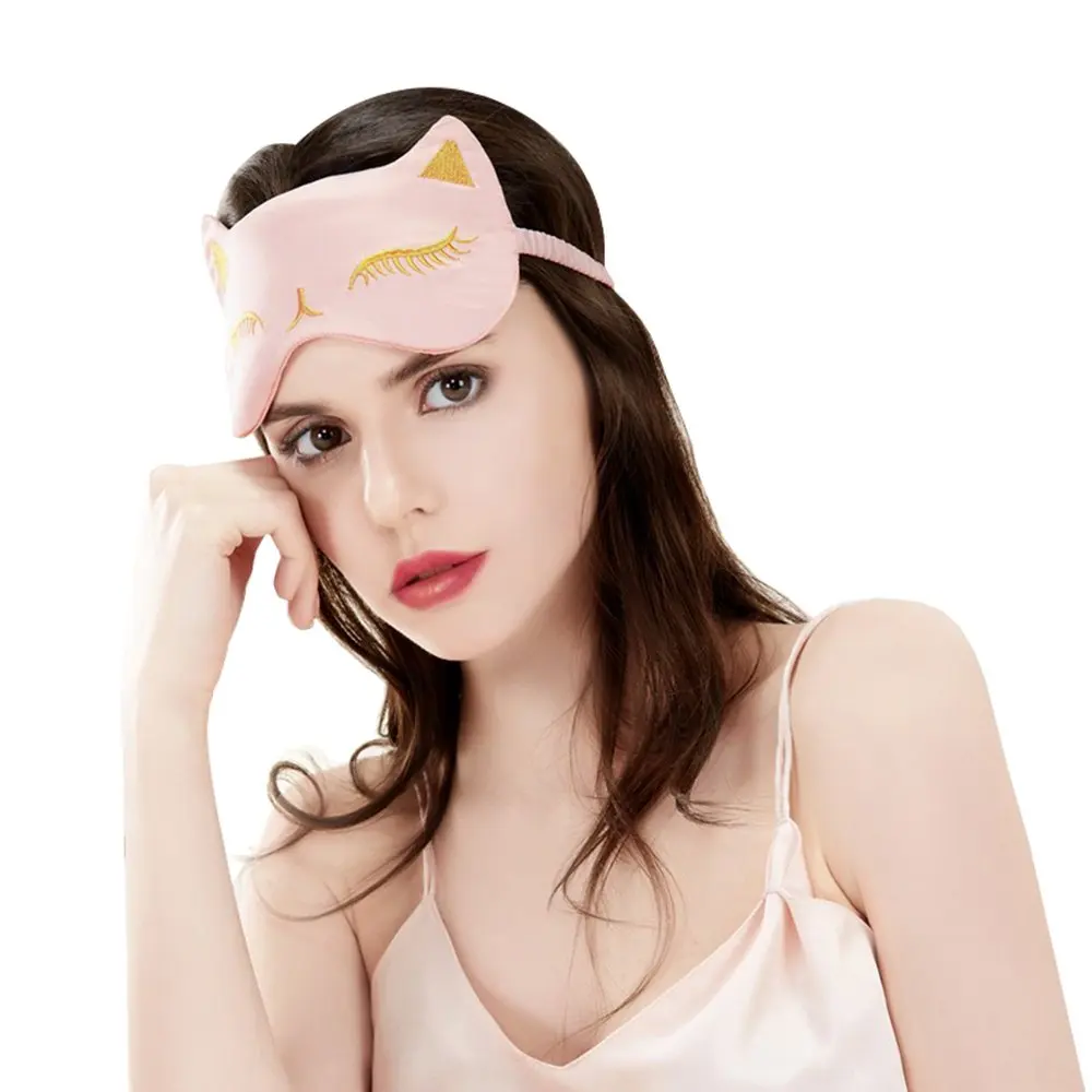 定制时尚旅行睫毛眼罩睡眠丝绸眼膜丝绸面具