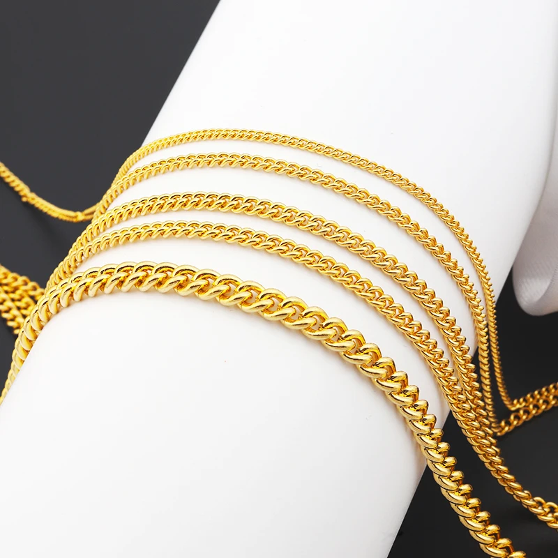 

JXX XL-02-4N OEM Cuban Link Chain Necklace Jewelry + Long Link Chain Necklace Gold